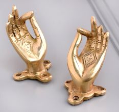 Handmade Mudra Brass Drawer Handle in Golden Finish